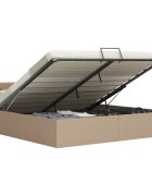 vidaXL Легло с повдигащ механизъм капучино изкуствена кожа 160x200 cм