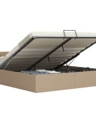 vidaXL Легло с повдигащ механизъм капучино изкуствена кожа 180x200 cм