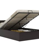 vidaXL Легло с повдигащ механизъм сиво изкуствена кожа 140x200 cм