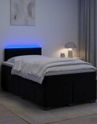 vidaXL Легло с пружина и матрак с LED Черно 120 x 190 cm Кадифе
