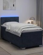 vidaXL Легло с пружина и матрак с LED Тъмносиво 100 x 200 cm Кадифе