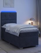 vidaXL Легло с пружина и матрак с LED Тъмносиво 90 x 190 cm Кадифе