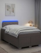 vidaXL Легло с пружина и матрак с LED Таупе 120 x 190 cm Текстил