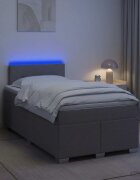 vidaXL Легло с пружина и матрак с LED Таупе 120 x 190 cm Текстил