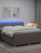 vidaXL Легло с пружина и матрак с LED Таупе 160 x 200 cm Текстил