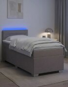 vidaXL Легло с пружина и матрак с LED Таупе 80 x 200 cm Текстил