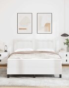 vidaXL Легло с пружинирана основа Бяло 160 x 200 cm Изкуствена