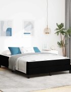 vidaXL Легло с пружинирана основа Черно 140 x 200 cm текстил