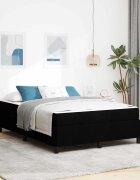 vidaXL Легло с пружинирана основа Черно 140 x 200 cm текстил