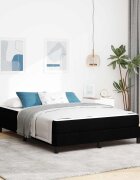 vidaXL Легло с пружинирана основа Черно 160 x 200 cm текстил