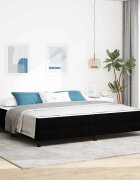 vidaXL Легло с пружинирана основа Черно 200 x 200 cm текстил