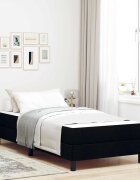 vidaXL Легло с пружинирана основа Черно 90 x 190 cm текстил