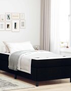 vidaXL Легло с пружинирана основа Черно 90 x 190 cm текстил