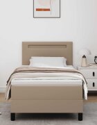vidaXL Легло с пружинирана основа Капучино 100 x 200 cm Изкуствена