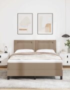 vidaXL Легло с пружинирана основа Капучино 140 x 200 cm Изкуствена