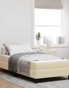 vidaXL Легло с пружинирана основа Крем 100 x 200 cm текстил