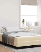 vidaXL Легло с пружинирана основа Крем 120 x 190 cm текстил