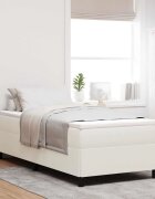 vidaXL Легло с пружинирана основа Кремаво 100 x 200 cm Кордюрова тъкан