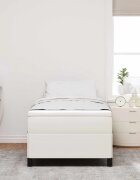 vidaXL Легло с пружинирана основа Кремаво 90 x 190 cm Кордюрова тъкан