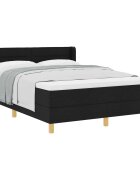vidaXL Легло с пружинирана основа с матрак Черен 200 x 160 см текстил