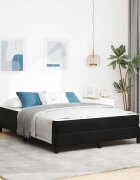 vidaXL Легло с пружинирана основа с матрак Черно 140 x 200 cm текстил