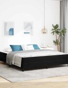 vidaXL Легло с пружинирана основа с матрак Черно 180 x 200 cm текстил