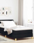 vidaXL Легло с пружинирана основа с матрак Черно 90 x 190 cm текстил