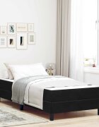 vidaXL Легло с пружинирана основа с матрак Черно 90 x 190 cm текстил