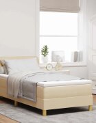 vidaXL Легло с пружинирана основа с матрак Крем 100 x 200 cm текстил