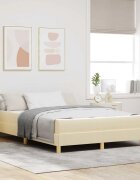 vidaXL Легло с пружинирана основа с матрак Крем 140 x 190 cm текстил