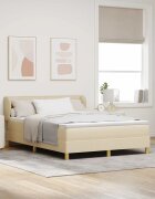 vidaXL Легло с пружинирана основа с матрак Крем 140 x 200 cm текстил