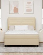 vidaXL Легло с пружинирана основа с матрак Крем 140 x 200 cm текстил