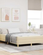 vidaXL Легло с пружинирана основа с матрак Крем 160 x 200 cm текстил