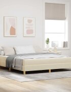 vidaXL Легло с пружинирана основа с матрак Крем 180 x 200 cm текстил