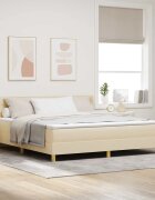vidaXL Легло с пружинирана основа с матрак Крем 200 x 180 cm текстил