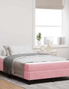 vidaXL Легло с пружинирана основа с матрак Розово 120 x 190 cm текстил