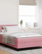 vidaXL Легло с пружинирана основа с матрак Розово 120 x 200 cm Кадифе