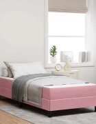 vidaXL Легло с пружинирана основа с матрак Розово 90 x 210 cm текстил