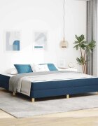 vidaXL Легло с пружинирана основа с матрак Синьо 180 x 200 cm текстил