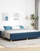vidaXL Легло с пружинирана основа с матрак Синьо 200 x 200 cm текстил