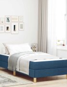 vidaXL Легло с пружинирана основа с матрак Синьо 90 x 200 cm текстил
