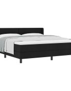 vidaXL Легло с пружинирана основа с таблото Черен 200 x 180 cm текстил