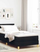 vidaXL Легло с пружинирана основа с таблото Черно 100 x 200 cm текстил