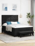 vidaXL Легло с пружинирана основа с таблото Черно 160 x 200 cm текстил