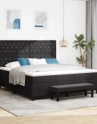 vidaXL Легло с пружинирана основа с таблото Черно 200 x 180 cm Кадифе