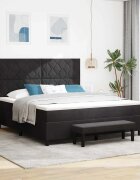 vidaXL Легло с пружинирана основа с таблото Черно 200 x 180 cm Кадифе