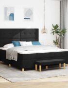 vidaXL Легло с пружинирана основа с таблото Черно 200 x 180 cm текстил