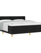 vidaXL Легло с пружинирана основа с таблото Черно 200 x 180 cm текстил