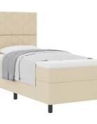 vidaXL Легло с пружинирана основа с таблото Крем 100 x 200 cm текстил