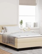 vidaXL Легло с пружинирана основа с таблото Крем 120 x 200 cm текстил